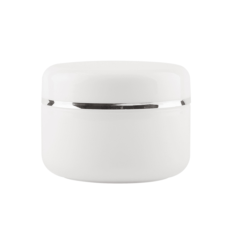 Sample Container Bottle Pot 10g 100g 250g empty white silver edge portable plastic cosmetic makeup face cream jar