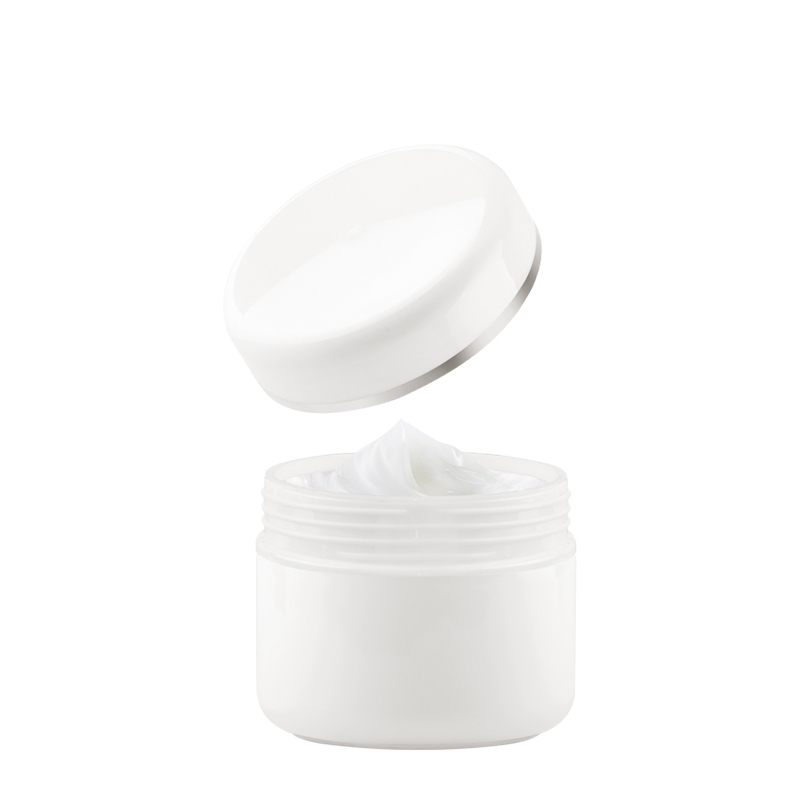 Sample Container Bottle Pot 10g 100g 250g empty white silver edge portable plastic cosmetic makeup face cream jar
