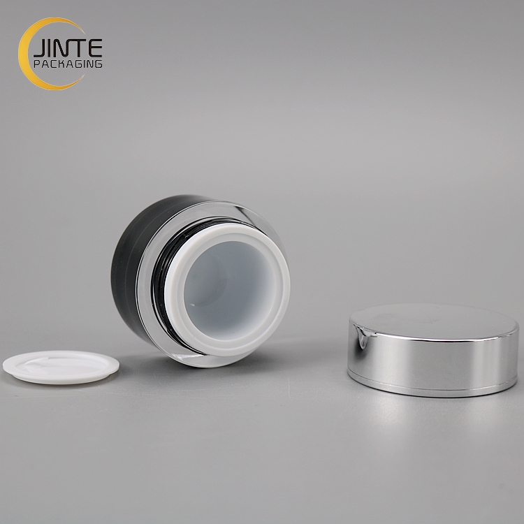 Sample Size Cosmetic Container 5g, Glossy Black Acrylic Plastic Jar for UV Nail Gel Use