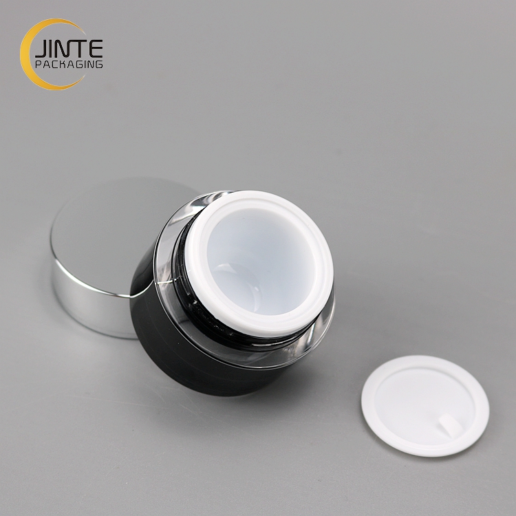 Sample Size Cosmetic Container 5g, Glossy Black Acrylic Plastic Jar for UV Nail Gel Use