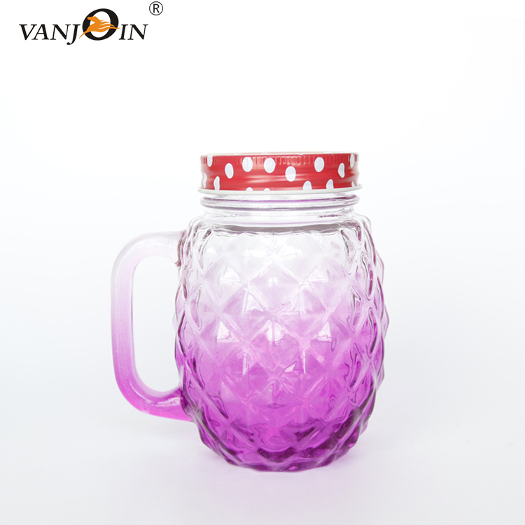Sample free glass candle jar with hot stamping low MOQ geo cut glass candle white jar with lid