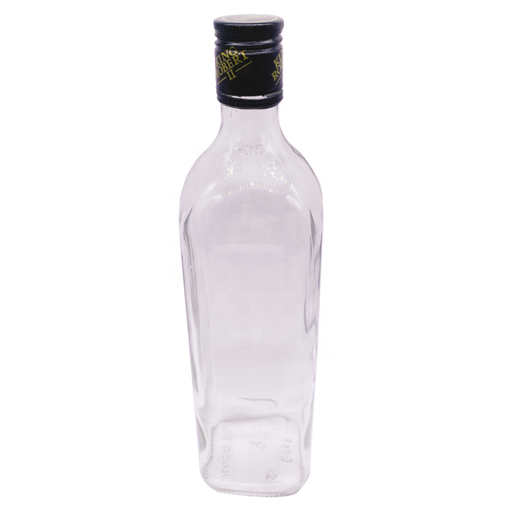 Saudi Arabia 700ml 750ml square shaped vodka drinking transparent wholesale glass bottle