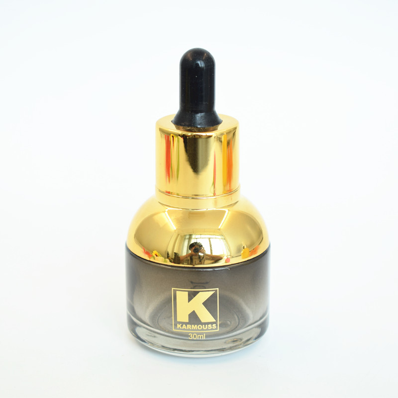 Save 10% Luxury black gradient Customize 30ml glass dropper bottle with black pipette for cosmetic oil
