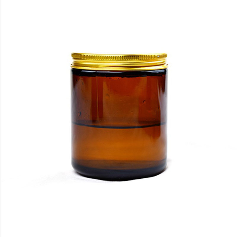 Scented Candle containers 250g 500g amber straight sided Glass Jar with screw lids