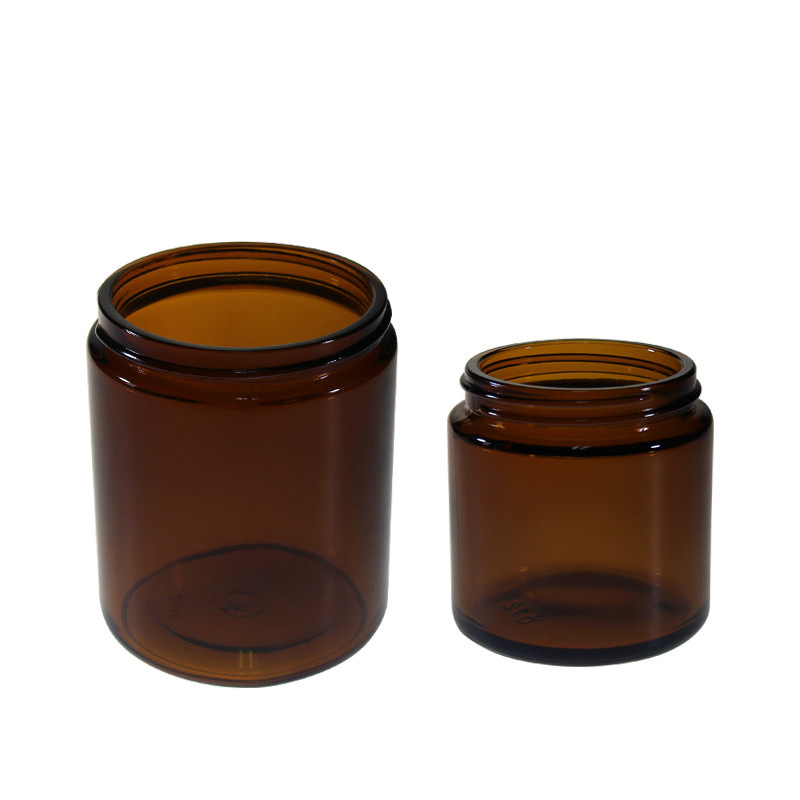 Scented Candle containers 250g 500g amber straight sided Glass Jar with screw lids