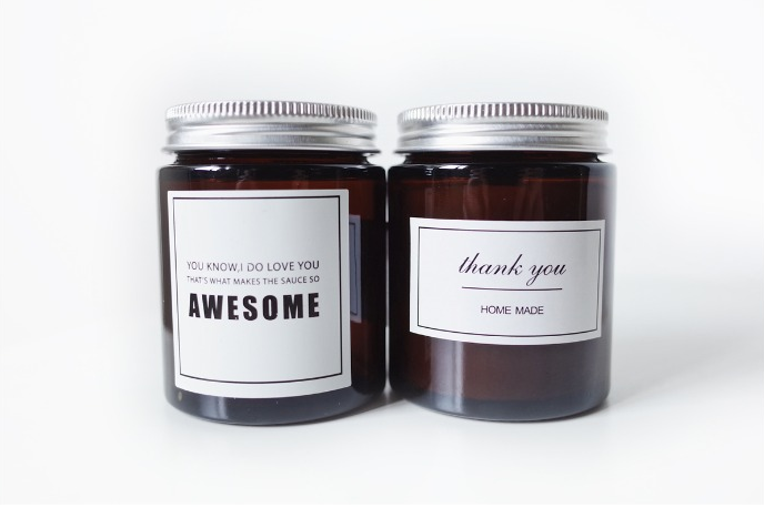 Scented Candle containers 5g 10g 15g 30g 50g 60g 100g 200g 250g amber straight sided Glass Jar with black screw lids