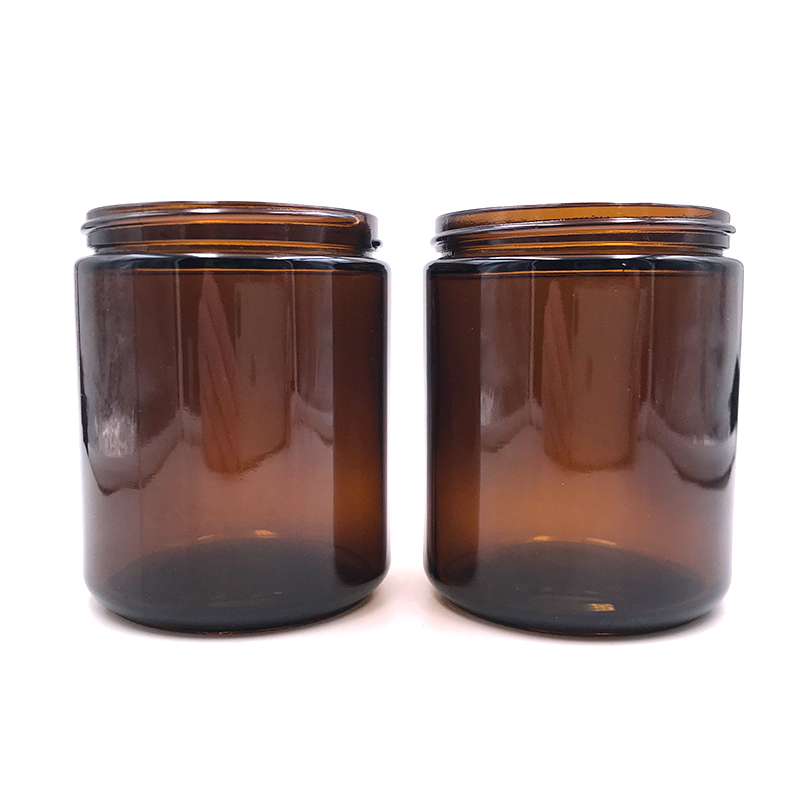 Scented Candle containers 5g 10g 15g 30g 50g 60g 100g 200g 250g amber straight sided Glass Jar with black screw lids