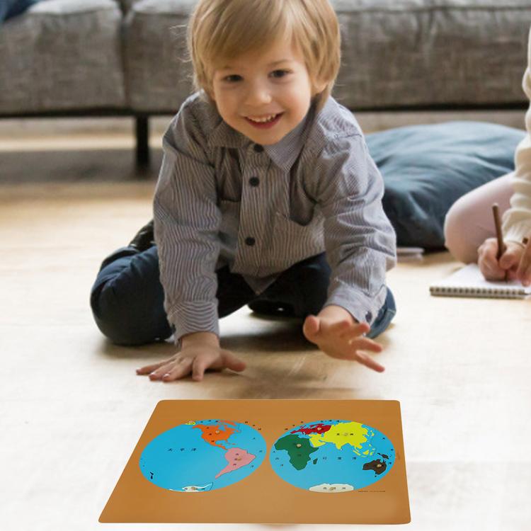 Scientific Geography Teaching Aids Map Professional Edition Wooden Frame Map Puzzle Set Early Education Toys