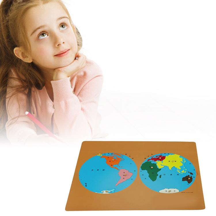 Scientific Geography Teaching Aids Map Professional Edition Wooden Frame Map Puzzle Set Early Education Toys