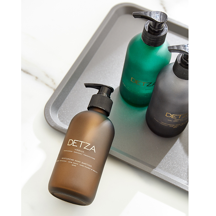 Screen Printed 16oz 8oz 250ml 500ml Clear Amber Frosted Boston Round Glass Liquid Soap Dispenser Pump Bottle For Cosmetic