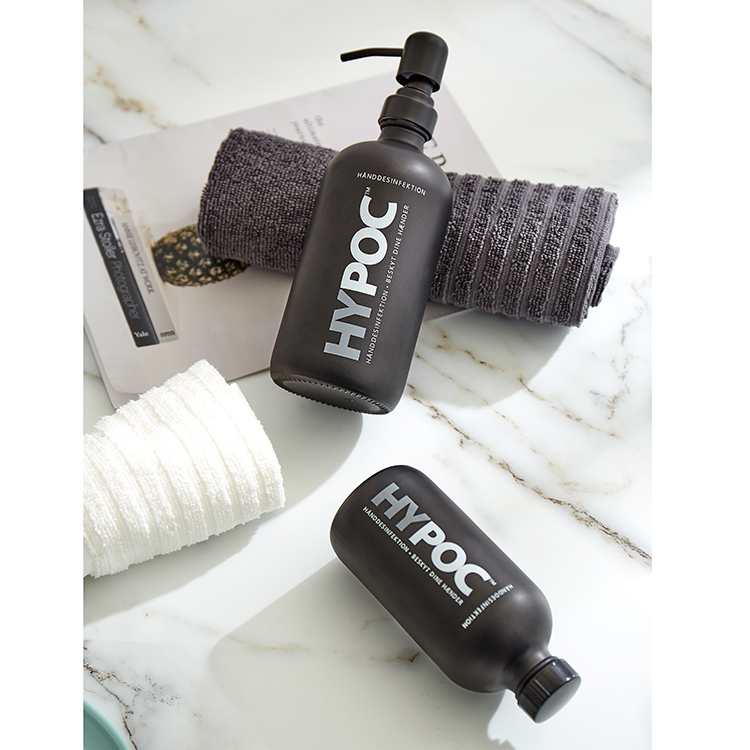 Screen Printed 16oz 8oz 250ml 500ml Clear Amber Frosted Boston Round Glass Liquid Soap Dispenser Pump Bottle For Cosmetic