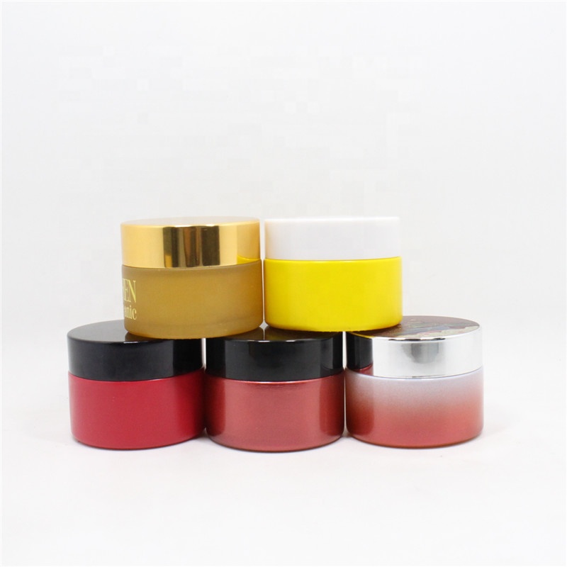 Screen Printing 10g 20g 30g 50g 100g 200g Clear Glass Cosmetics Cream Jars with custom colors envases de vidrio
