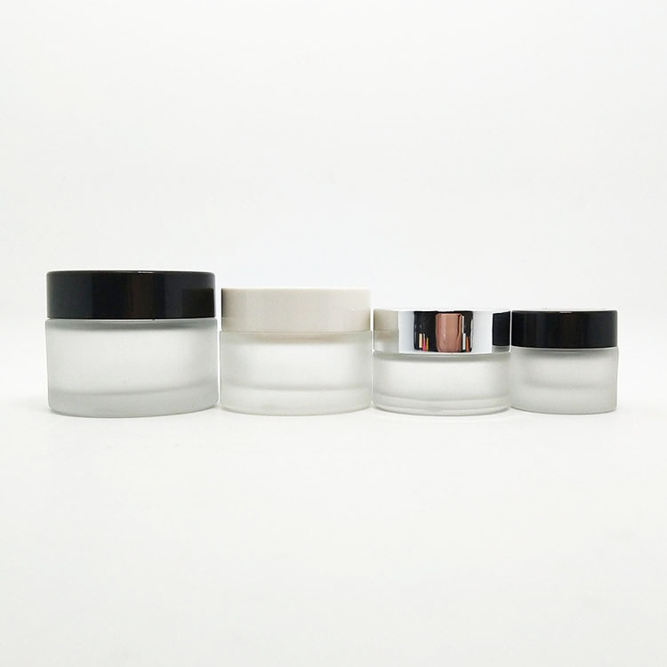Screen Printing 10g 20g 30g 50g 60g 100g 200g colorful custom matte frosted Glass Cosmetics Cream Jars