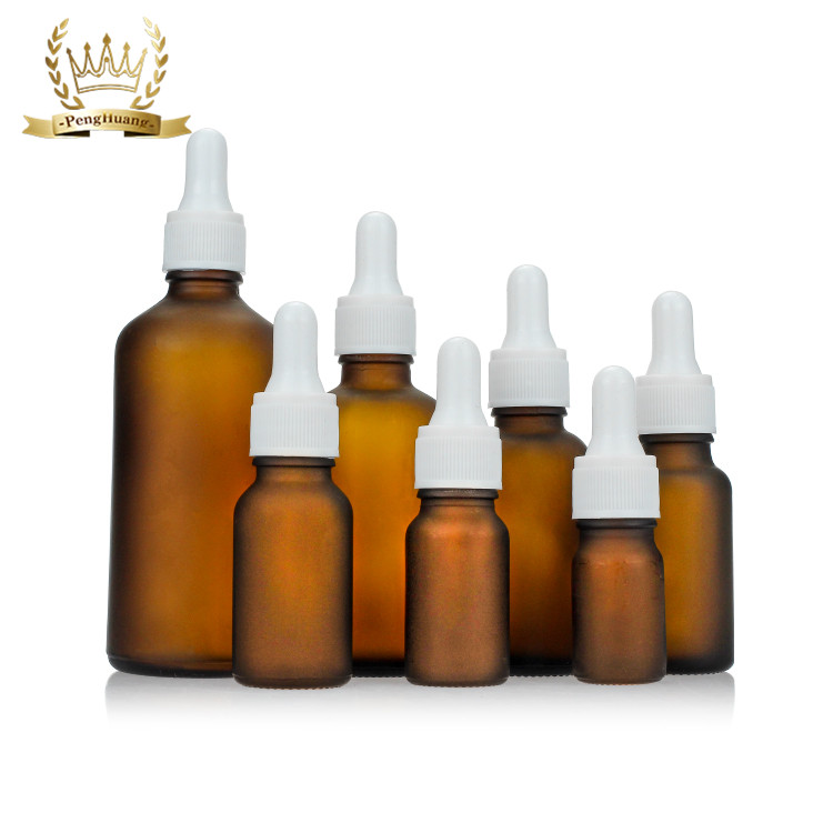 Screen Printing 10ml 15ml 20ml 30ml 50ml Glass Dropper Bottles Round Amber Essential Oil Bottle