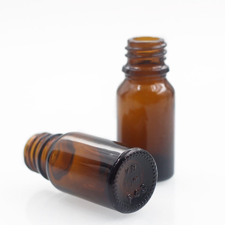 Screen Printing 10ml Amber Glass Dropper Bottle for Essential Oil Packaging