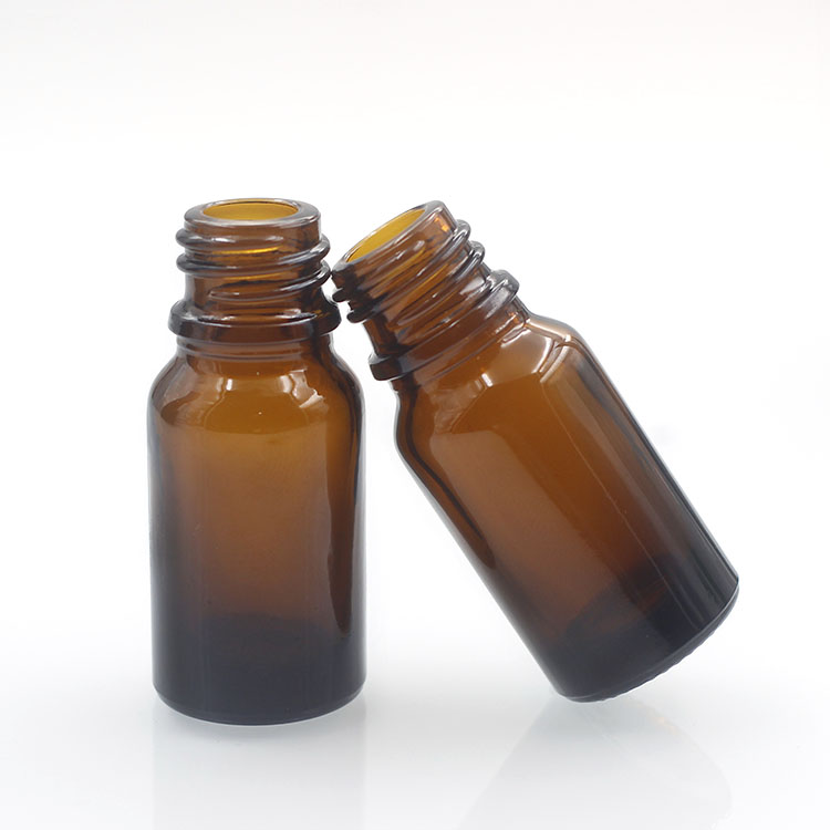 Screen Printing 10ml Amber Glass Dropper Bottle for Essential Oil Packaging