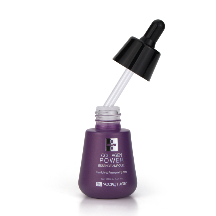 Screen Printing 30ml Luxury Purple White Frosted Glass 50ml Essential Oil Bottle Essence Serum With Rubber Dropper