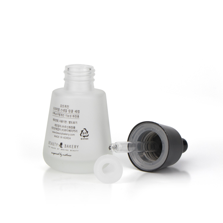 Screen Printing 30ml Luxury Purple White Frosted Glass 50ml Essential Oil Bottle Essence Serum With Rubber Dropper