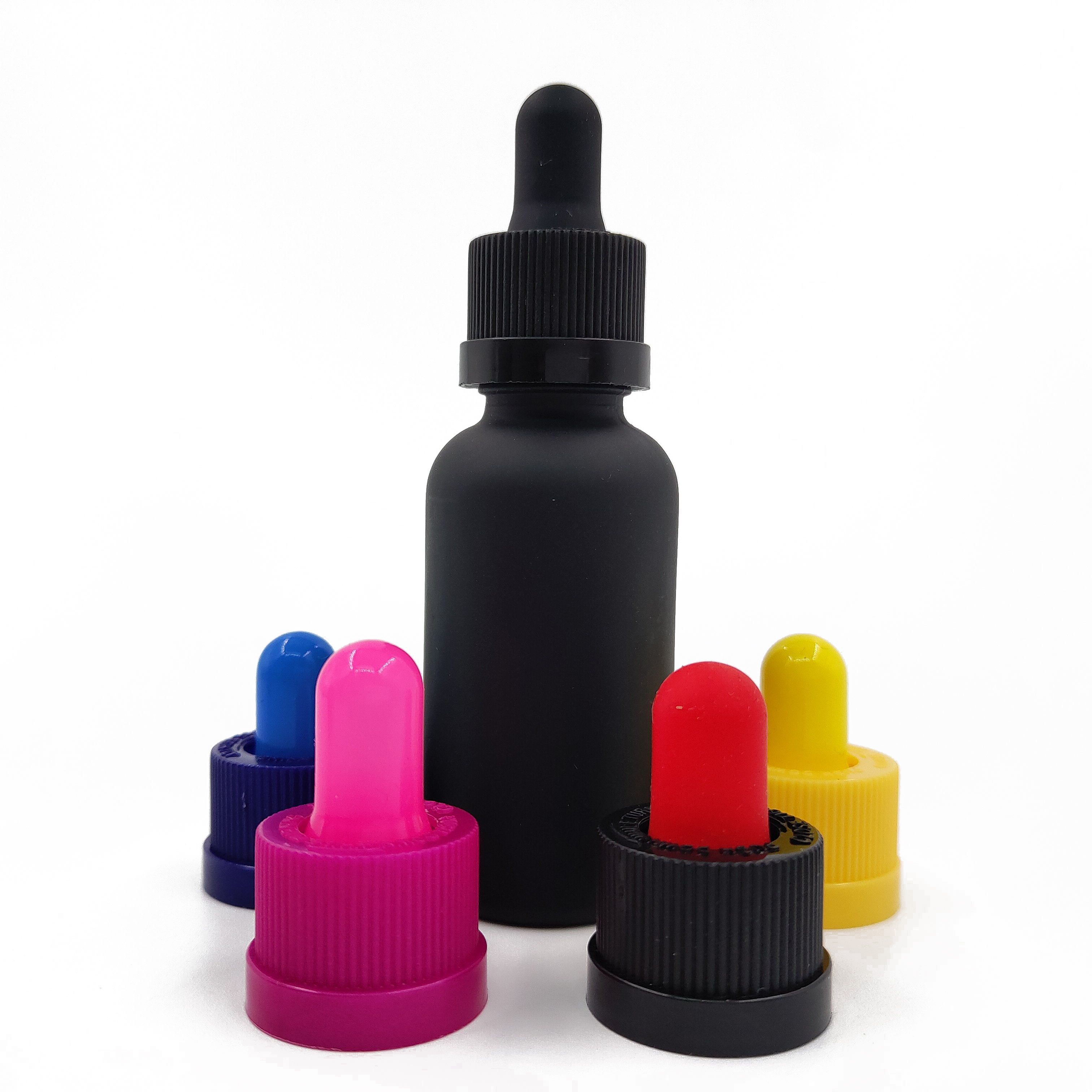 Screen Printing 5ml 10ml 20ml 30ml 50ml Matte Frosted Black Glass Dropper Bottle