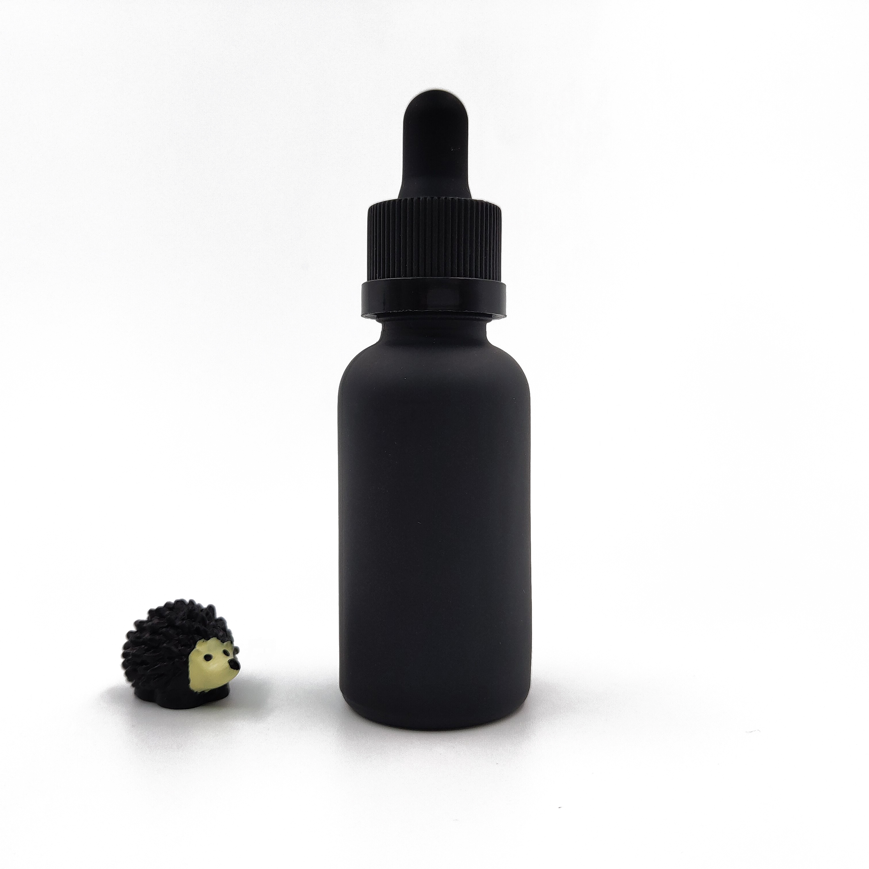 Screen Printing 5ml 10ml 20ml 30ml 50ml Matte Frosted Black Glass Dropper Bottle