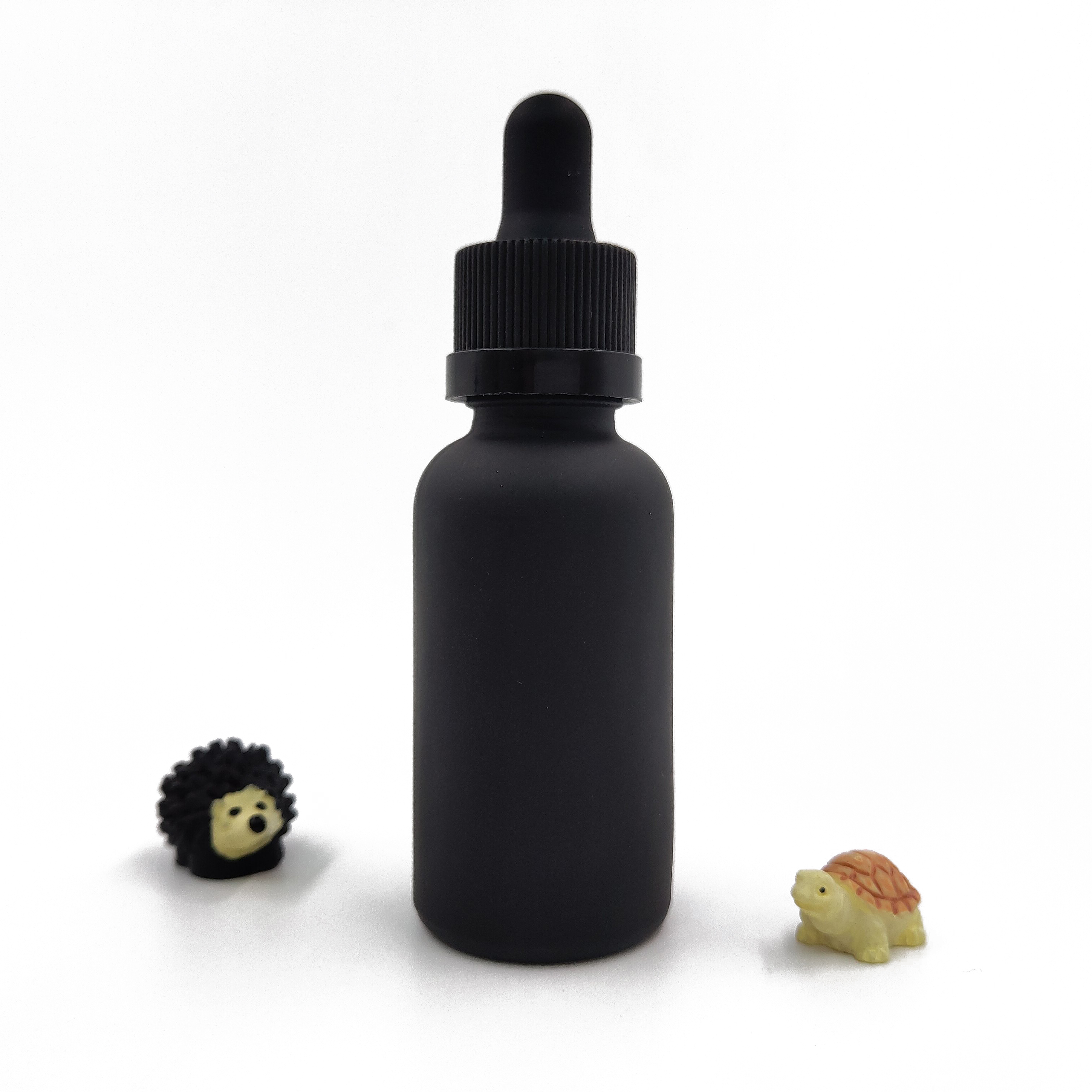 Screen Printing 5ml 10ml 20ml 30ml 50ml Matte Frosted Black Glass Dropper Bottle
