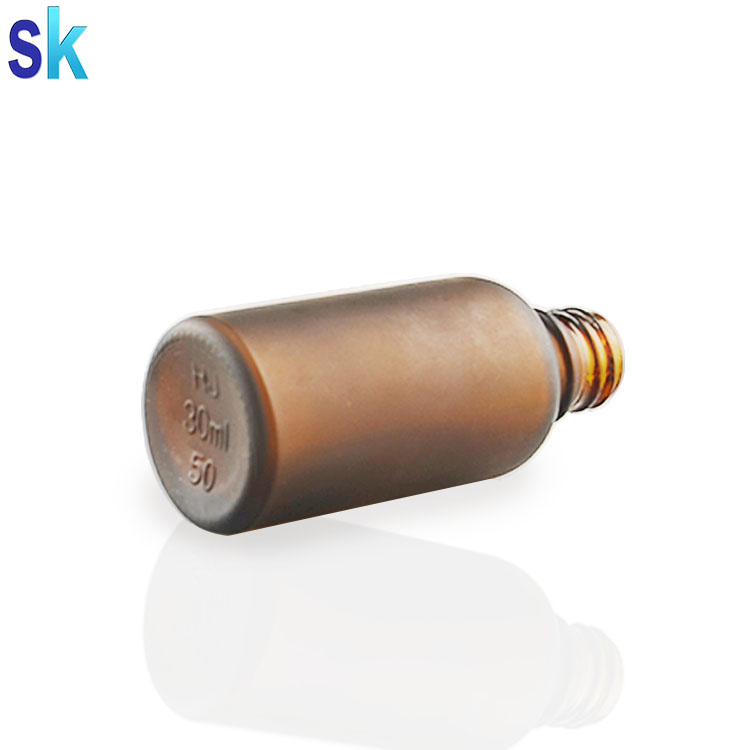 Screen Printing Amber Frosted Glass Bottle 30ml Glass Essential Oil Bottle Measured Glass Dropper Bottles Pipette