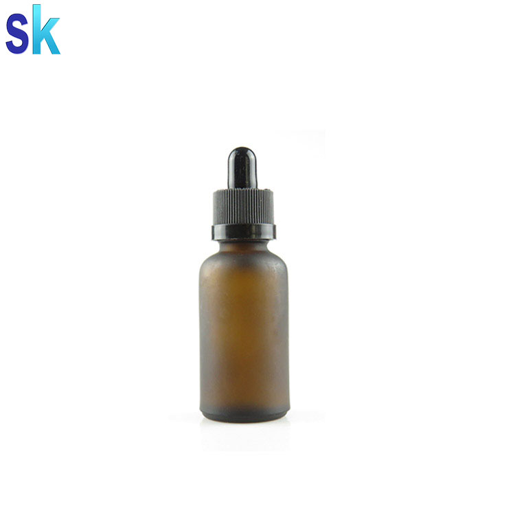 Screen Printing Amber Frosted Glass Bottle 30ml Glass Essential Oil Bottle Measured Glass Dropper Bottles Pipette