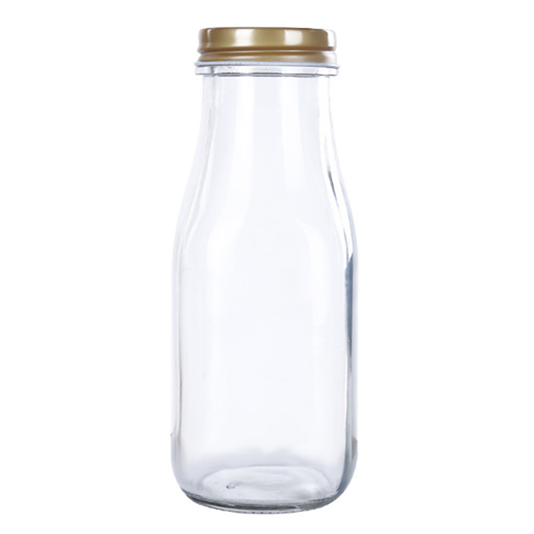 Screen Printing Custom Design Milk Bottle with Screw Lid 300ml 1 Liter Glass Bottle