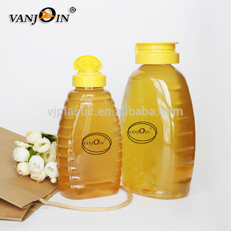 Screen Printing Quenline Honey Plastic Jar BPA Free Flip Lid