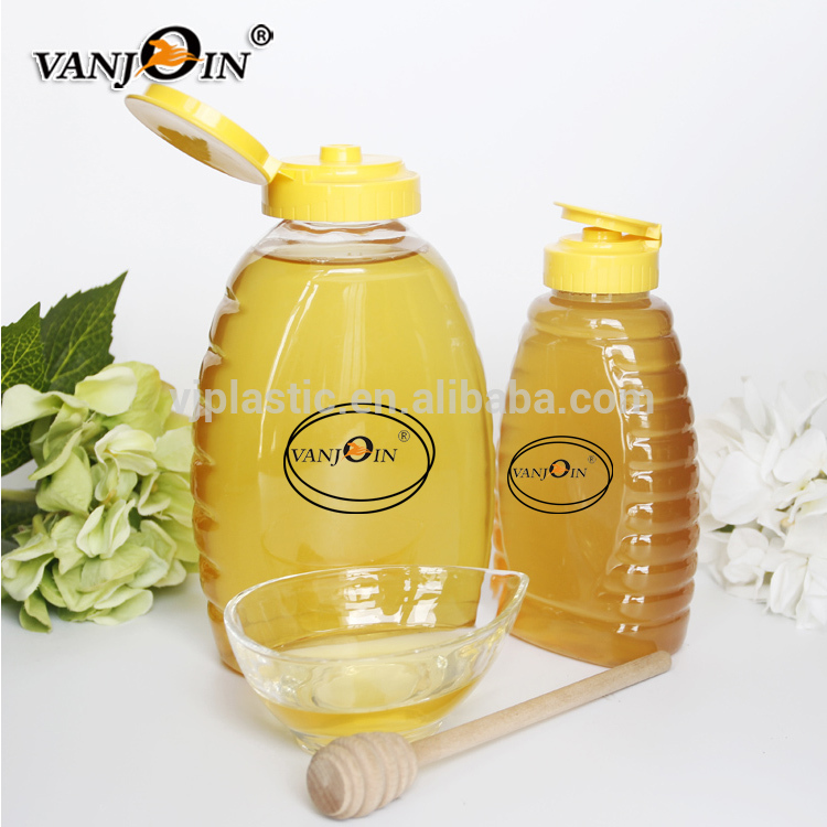 Screen Printing Quenline Honey Plastic Jar BPA Free Flip Lid