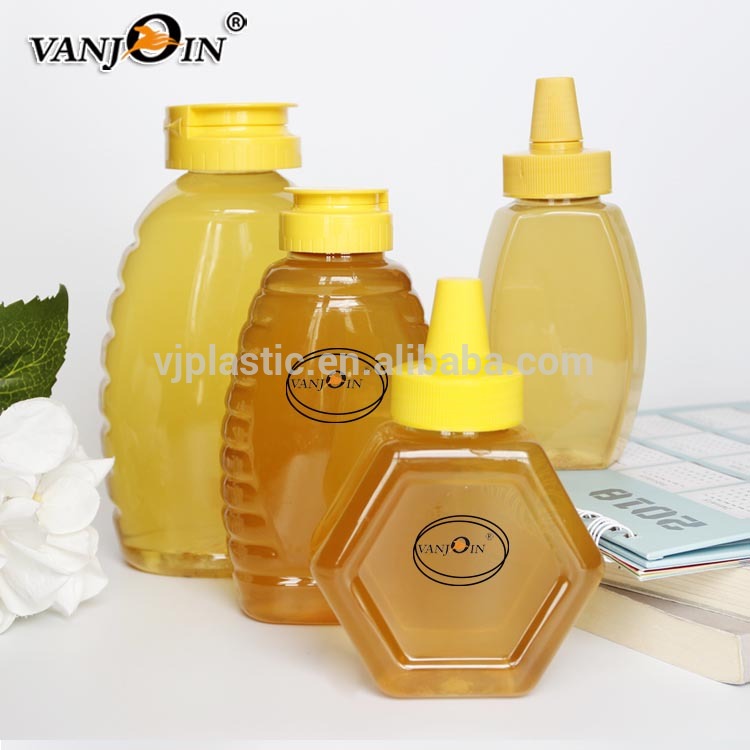 Screen Printing Quenline Honey Plastic Jar BPA Free Flip Lid