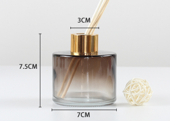 Screen Printing Round White Glass 120ml Empty Perfume Reed Diffuse Glass Bottle For Home