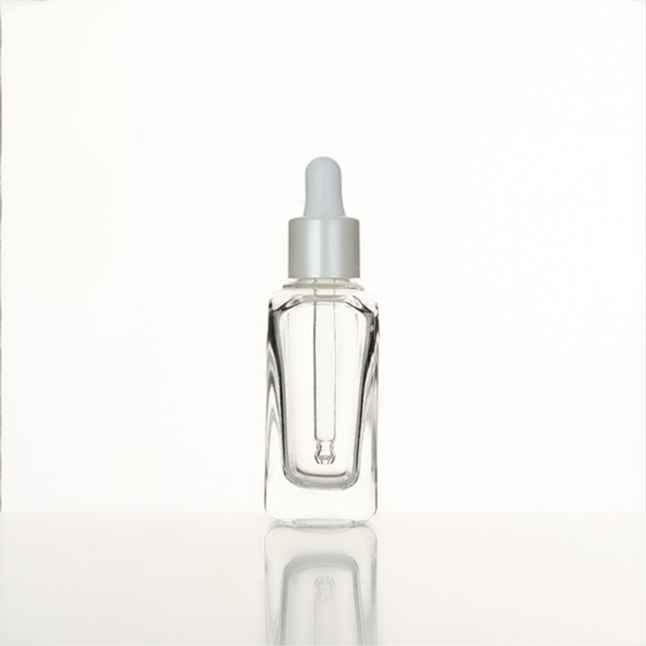 Screen Printing Serum empty, rectangle makeup packaging gradient brown face serum dropper bottle with pipett/