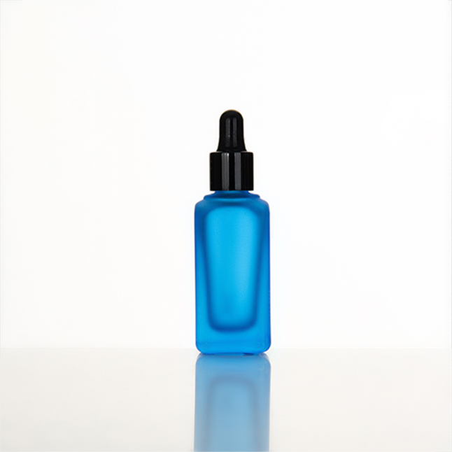 Screen Printing Serum empty, rectangle makeup packaging gradient brown face serum dropper bottle with pipett/