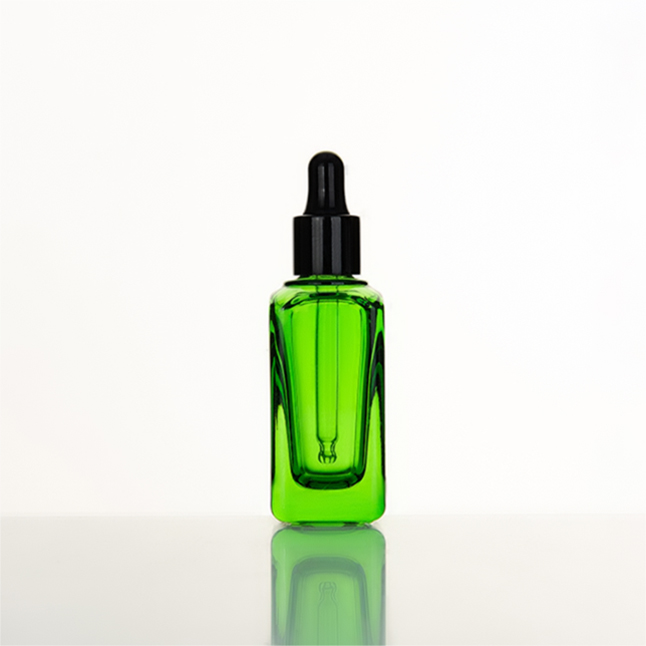 Screen Printing Serum empty, rectangle makeup packaging gradient brown face serum dropper bottle with pipett/