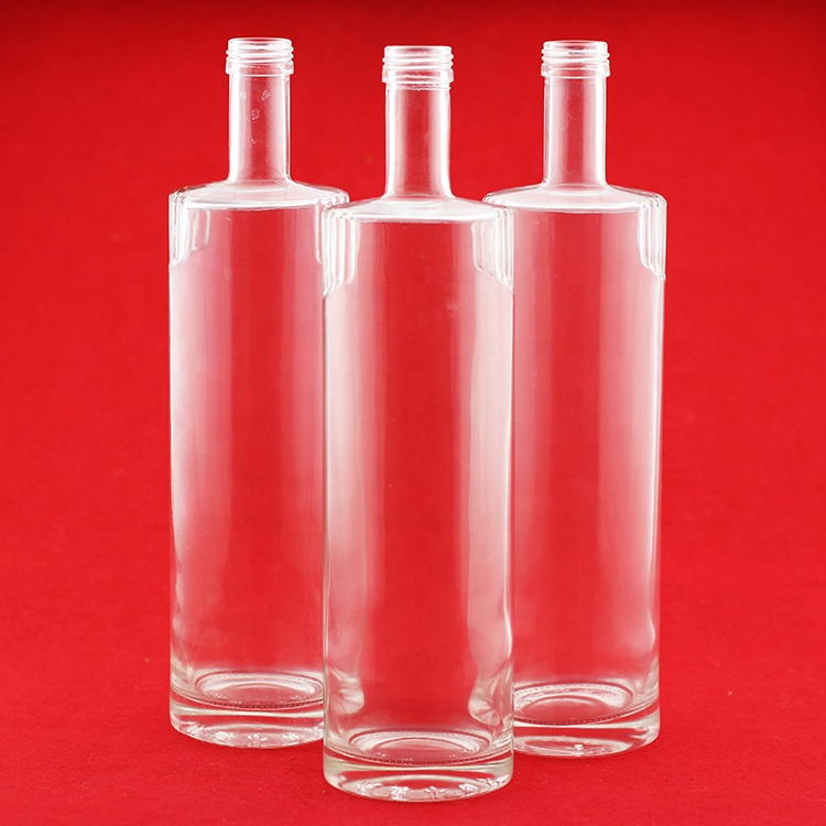 Screen Printing Square Glass Bottle 750ml Vodka Empty Liquor Bottle With Cap