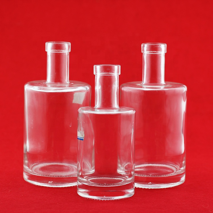 Screen Printing Square Glass Bottle 750ml Vodka Empty Liquor Bottle With Cap