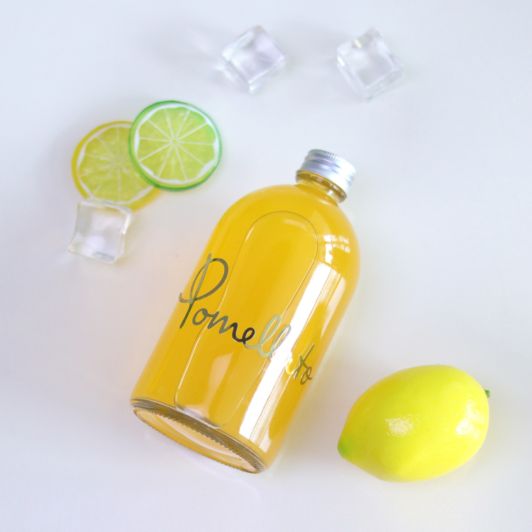 Screen printing and beverage industry 350ml 500ml clear glass beverage bottle for kombucha juice milk