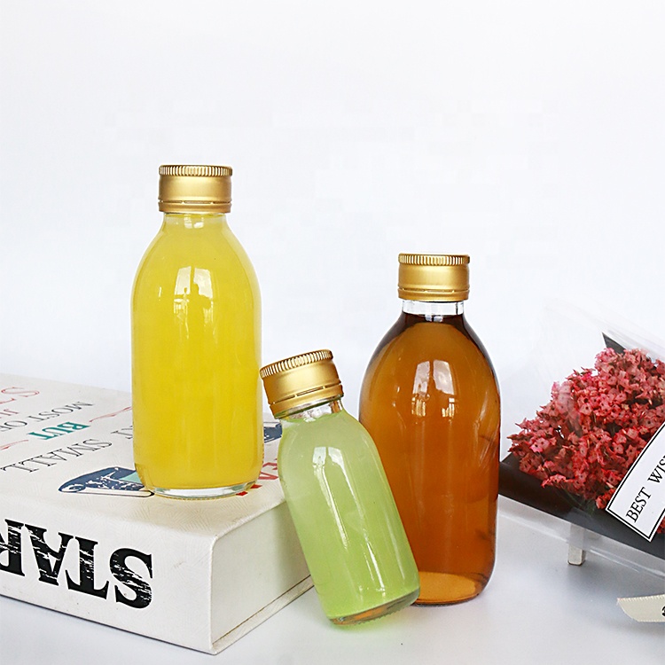 Screen printing glass material clear juice soda fermented beverage drink glass bottle 60ml 30ml