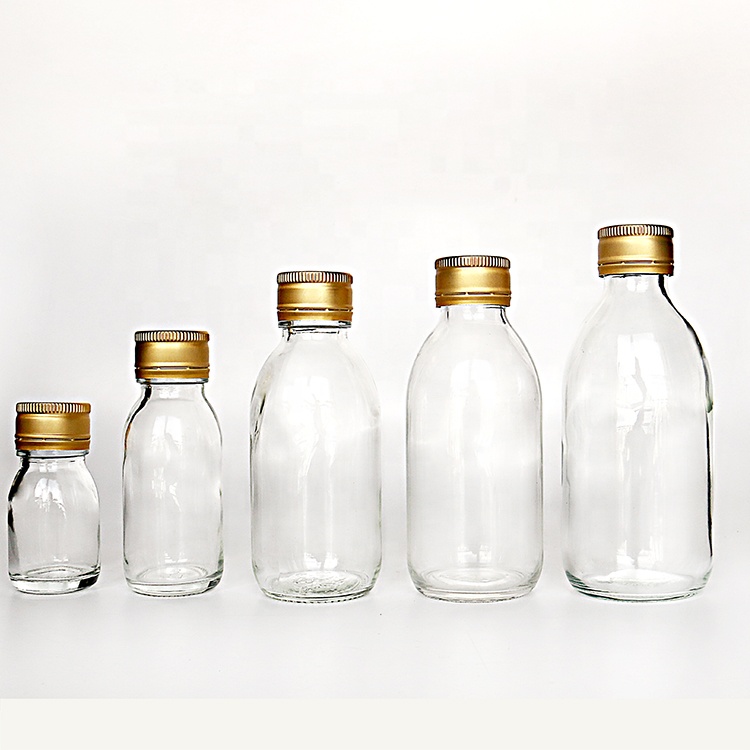 Screen printing glass material clear juice soda fermented beverage drink glass bottle 60ml 30ml