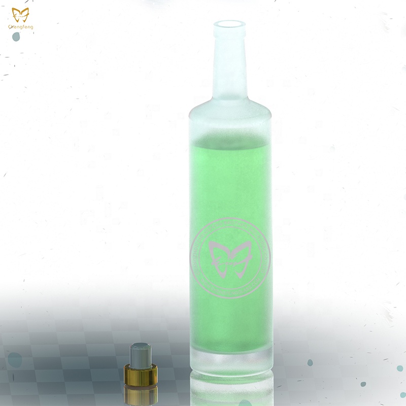 Screen printing square glass bottle 750ml vodka bottle empty liquor bottle with guala cap