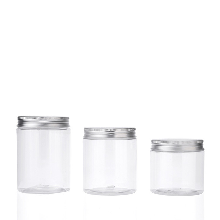 Screw Aluminum Top 4oz Clear Food Grade Container Packaging Glass Jar With Metal Lid