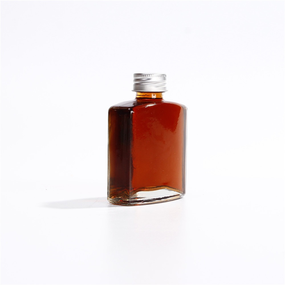 Screw Lid Frosted 100ml 200 ml Square Flat Coffee Glass Latte Bottle For Iced Tea Container