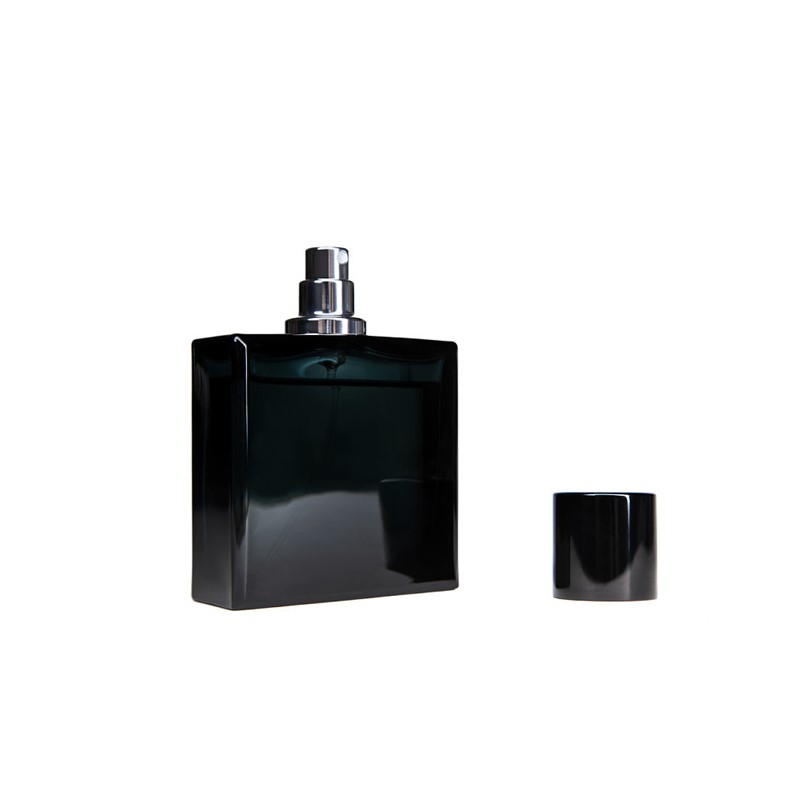 Screw Top 30ml Black Clear Square Shape Atomizer Parfum Bottle Glass Spray Pump Perfume Bottles