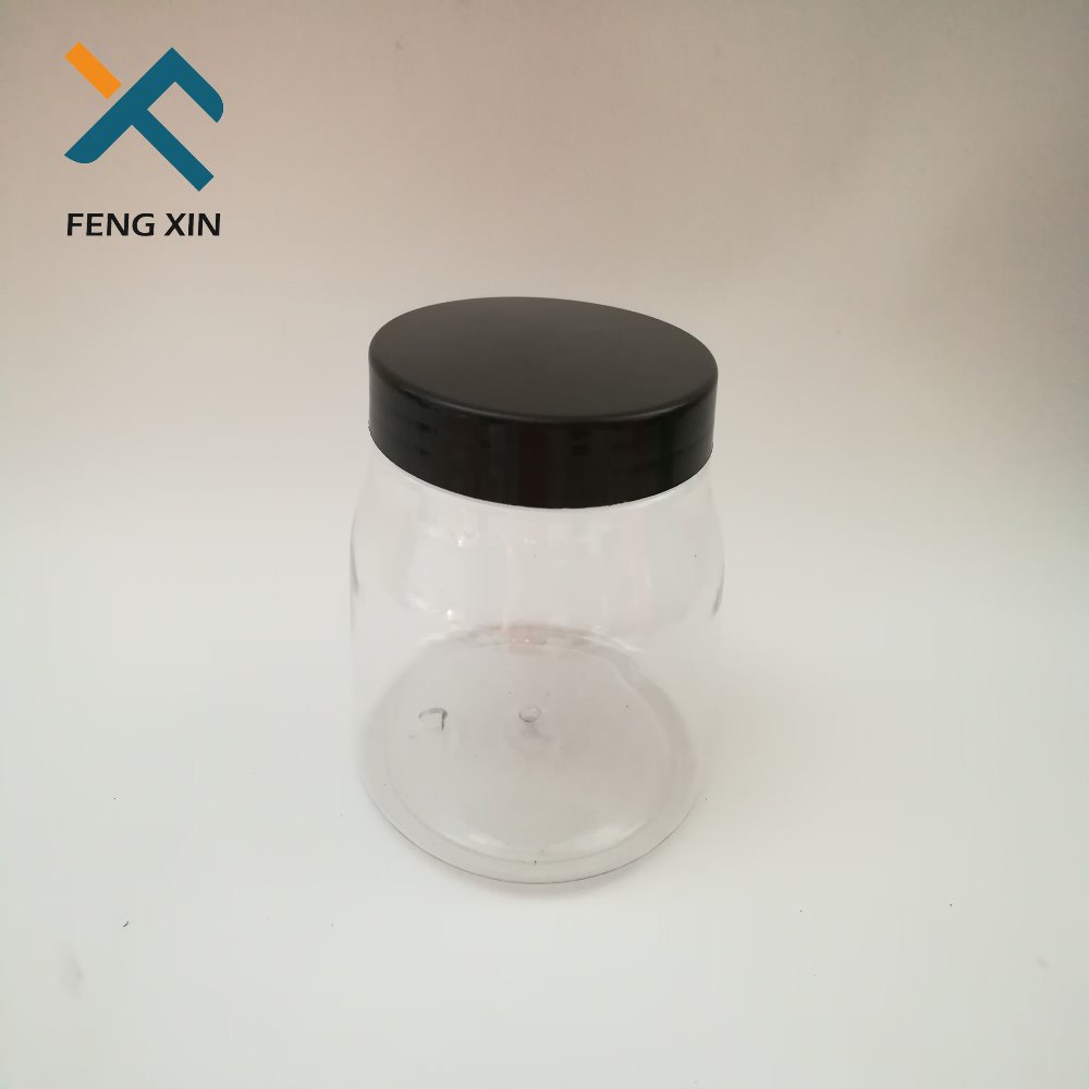 Screw Top Clear Plastic whiting cream Jar With Aluminum Lid And Label