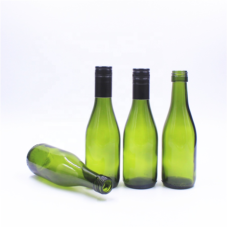 Screw Top Screw Cap Wine Bottle Burgundy 187ml Standard Claret BVS Flint Dark Green Glass 174.5±1.3mm Liquorpac ISO9001 AX-187