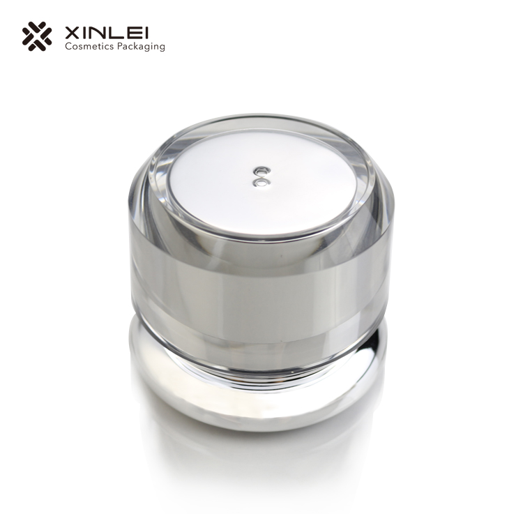 Screw cap plastic acrylic thick wall jar 50g cosmetic container for face cream skin care packaging