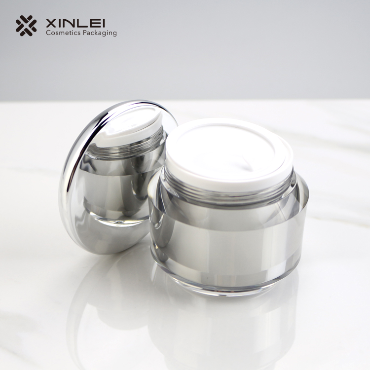 Screw cap plastic acrylic thick wall jar 50g cosmetic container for face cream skin care packaging