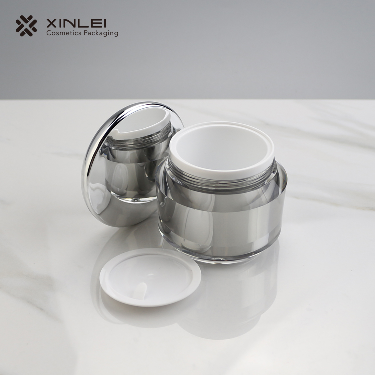 Screw cap plastic acrylic thick wall jar 50g cosmetic container for face cream skin care packaging