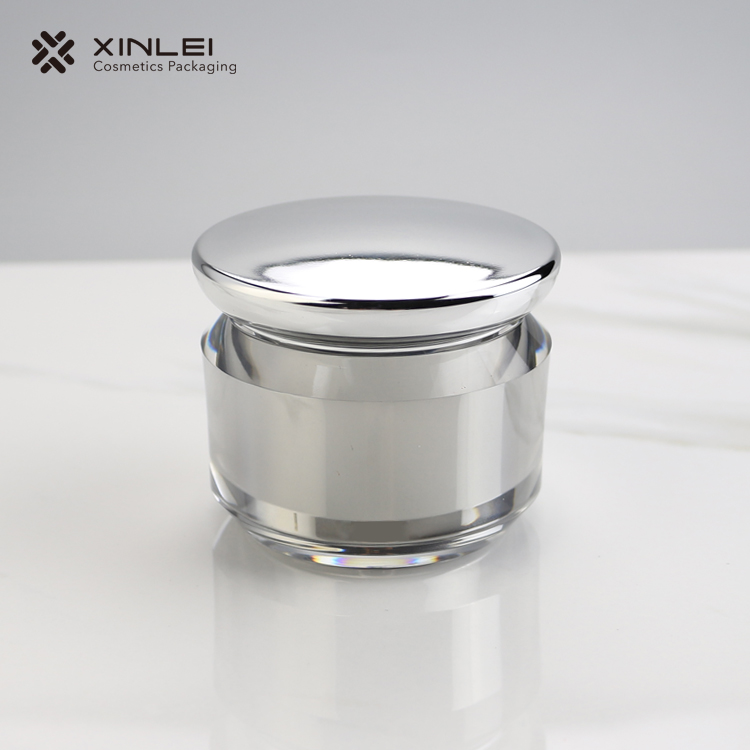Screw cap plastic acrylic thick wall jar 50g cosmetic container for face cream skin care packaging